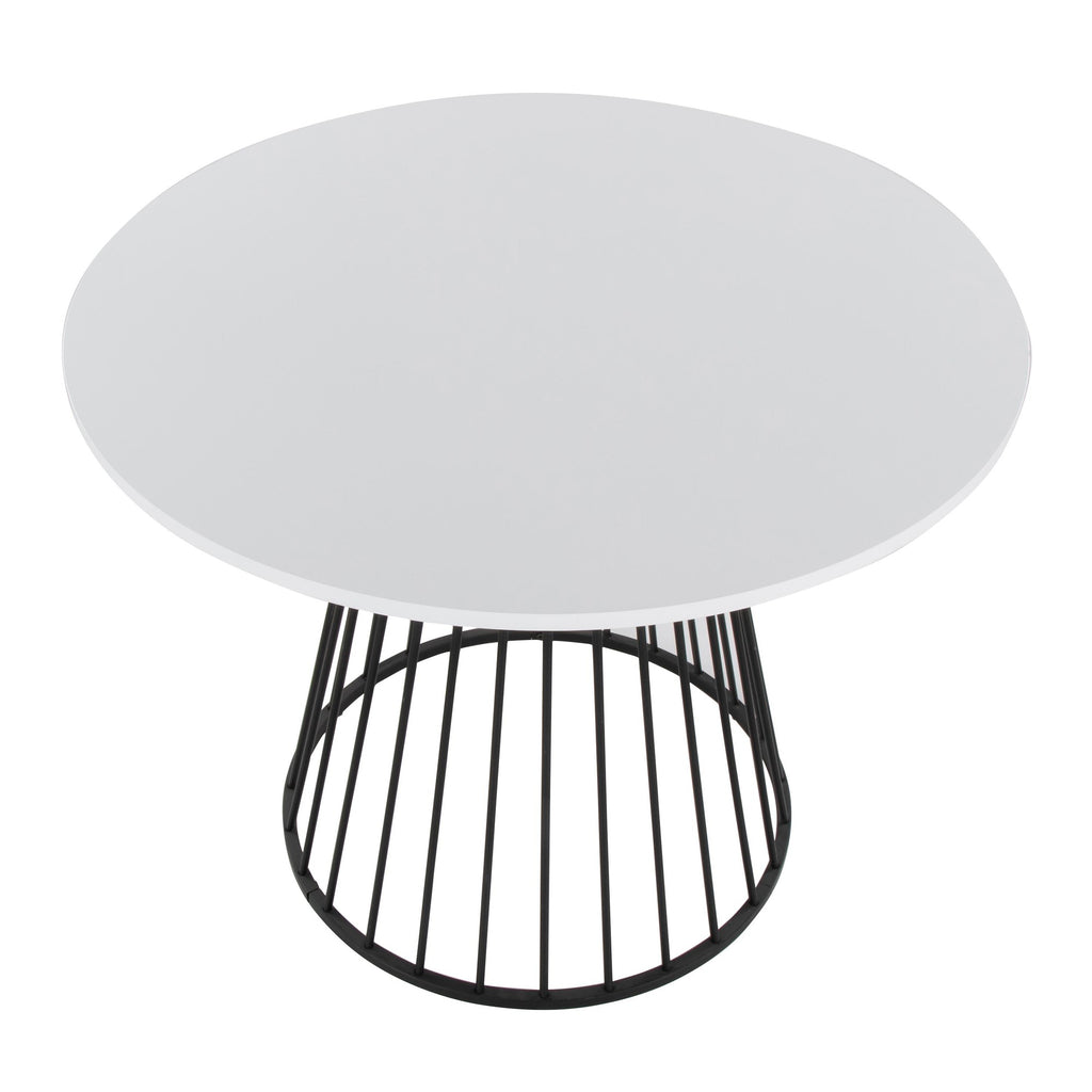 Canary Cosmo Dining Table - Black Meal, White MDF
