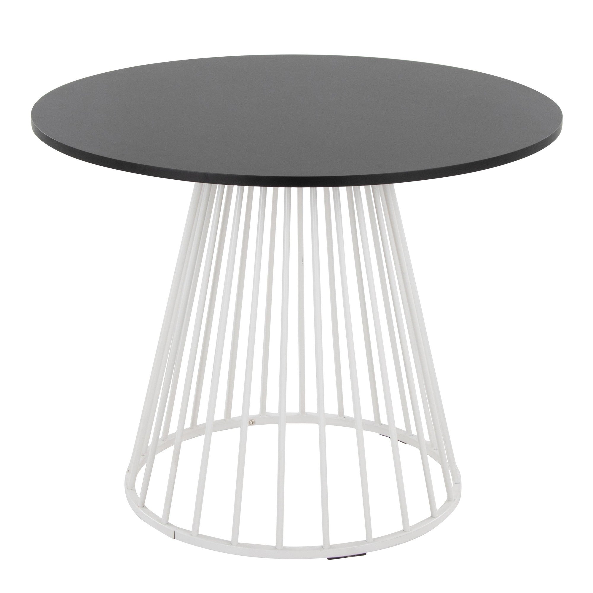 Canary Dining Table - White Metal, Black MDF