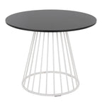 Canary Dining Table - White Metal, Black MDF