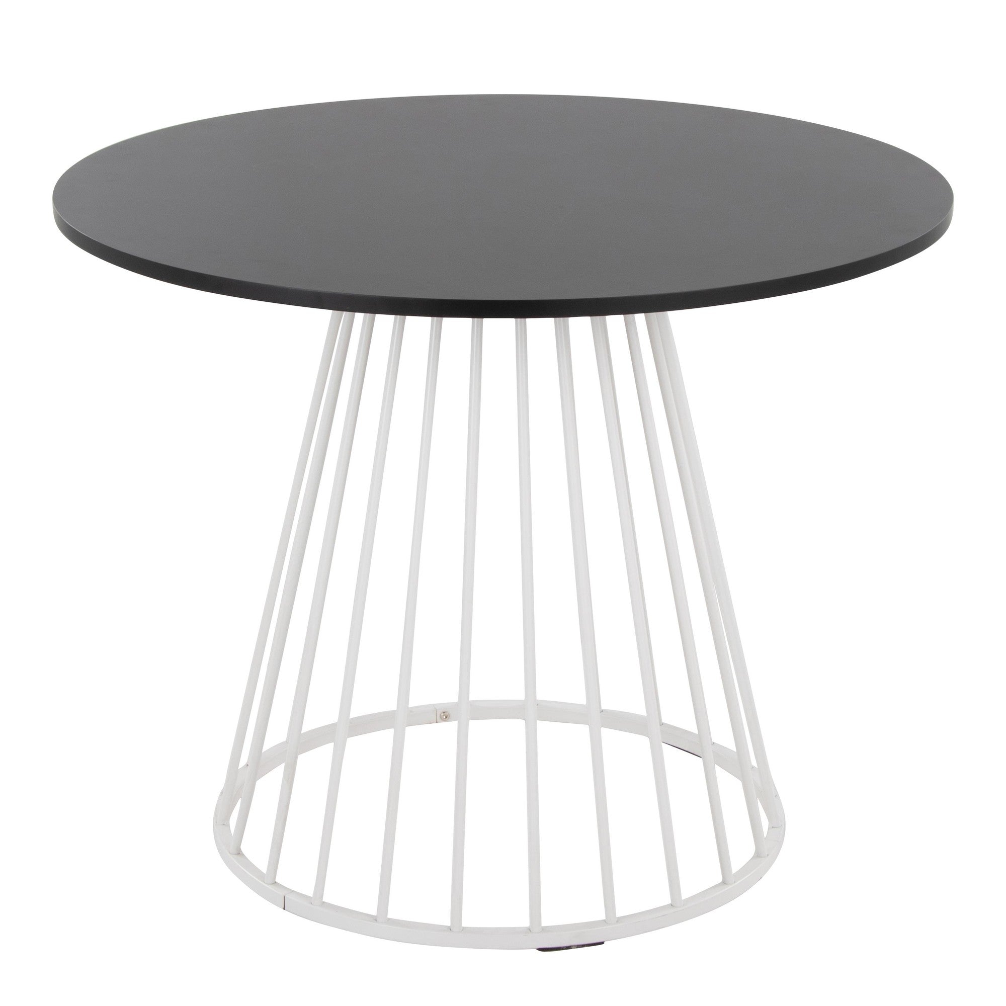 Canary Dining Table - White Metal, Black MDF
