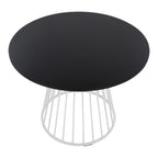 Canary Dining Table - White Metal, Black MDF