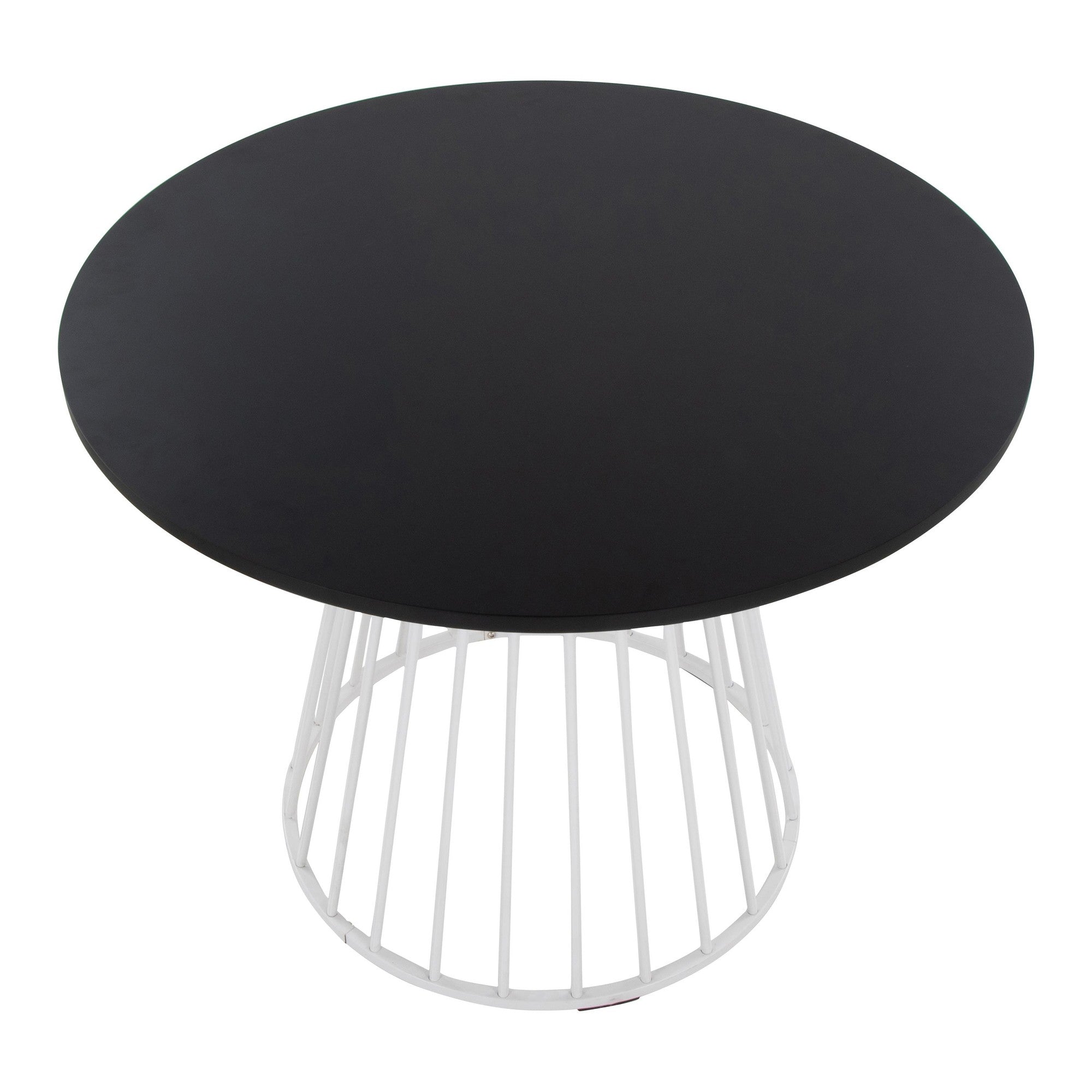 Canary Dining Table - White Metal, Black MDF