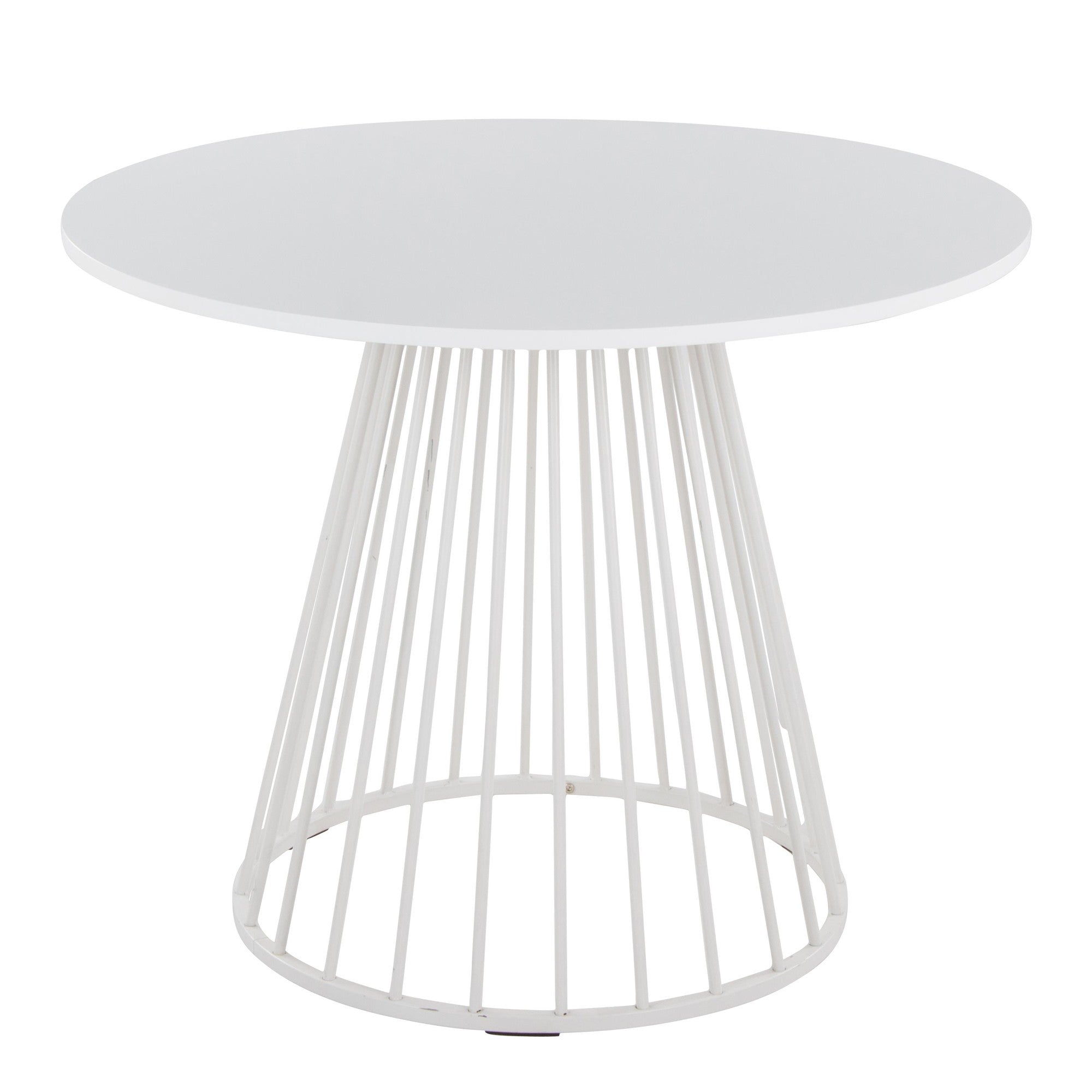 Canary Dining Table - White Metal, White MDF