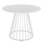 Canary Dining Table - White Metal, White MDF