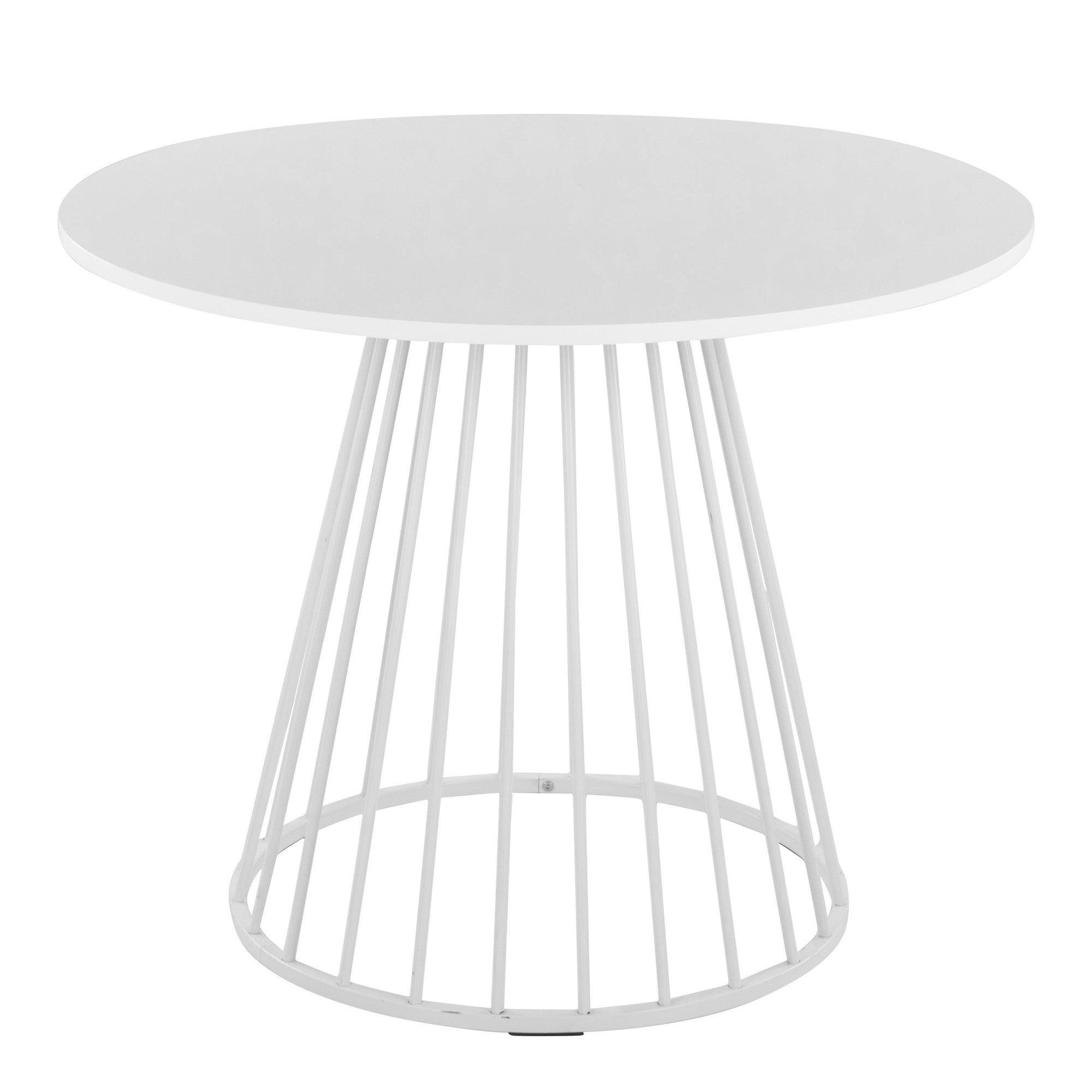 Canary Dining Table - White Metal, White MDF
