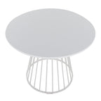 Canary Dining Table - White Metal, White MDF