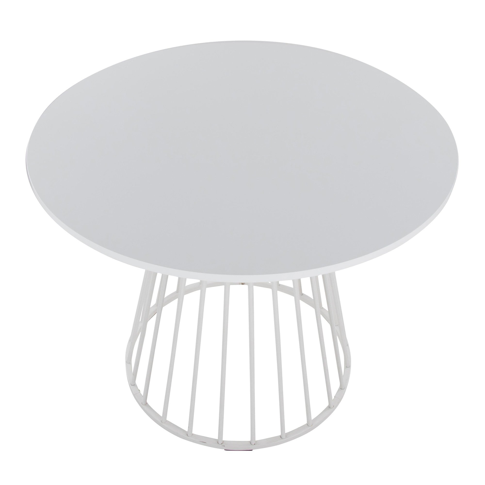 Canary Dining Table - White Metal, White MDF