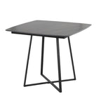 Folia Dinette Table - Black Metal, Black Textured Marble, Black Wood