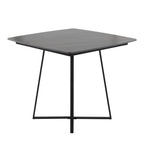 Folia Dinette Table - Black Metal, Black Textured Marble, Black Wood