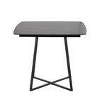 Folia Dinette Table - Black Metal, Black Textured Marble, Black Wood