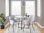 Cosmo Dining Table - Black Metal, White Marble