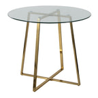 Cosmo Dinette Table - Gold Metal, Clear Glass