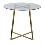 Cosmo Dinette Table - Gold Metal, Clear Glass