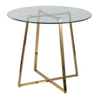 Cosmo Dinette Table - Gold Metal, Clear Glass