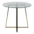 Cosmo Dinette Table - Gold Metal, Clear Glass