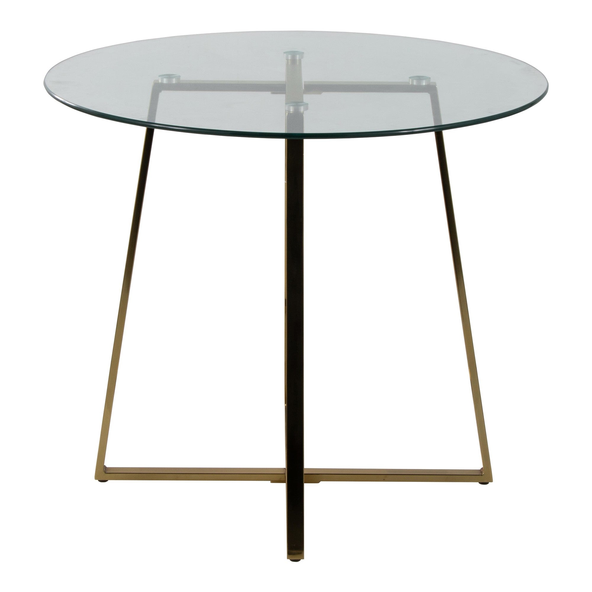 Cosmo Dinette Table - Gold Metal, Clear Glass