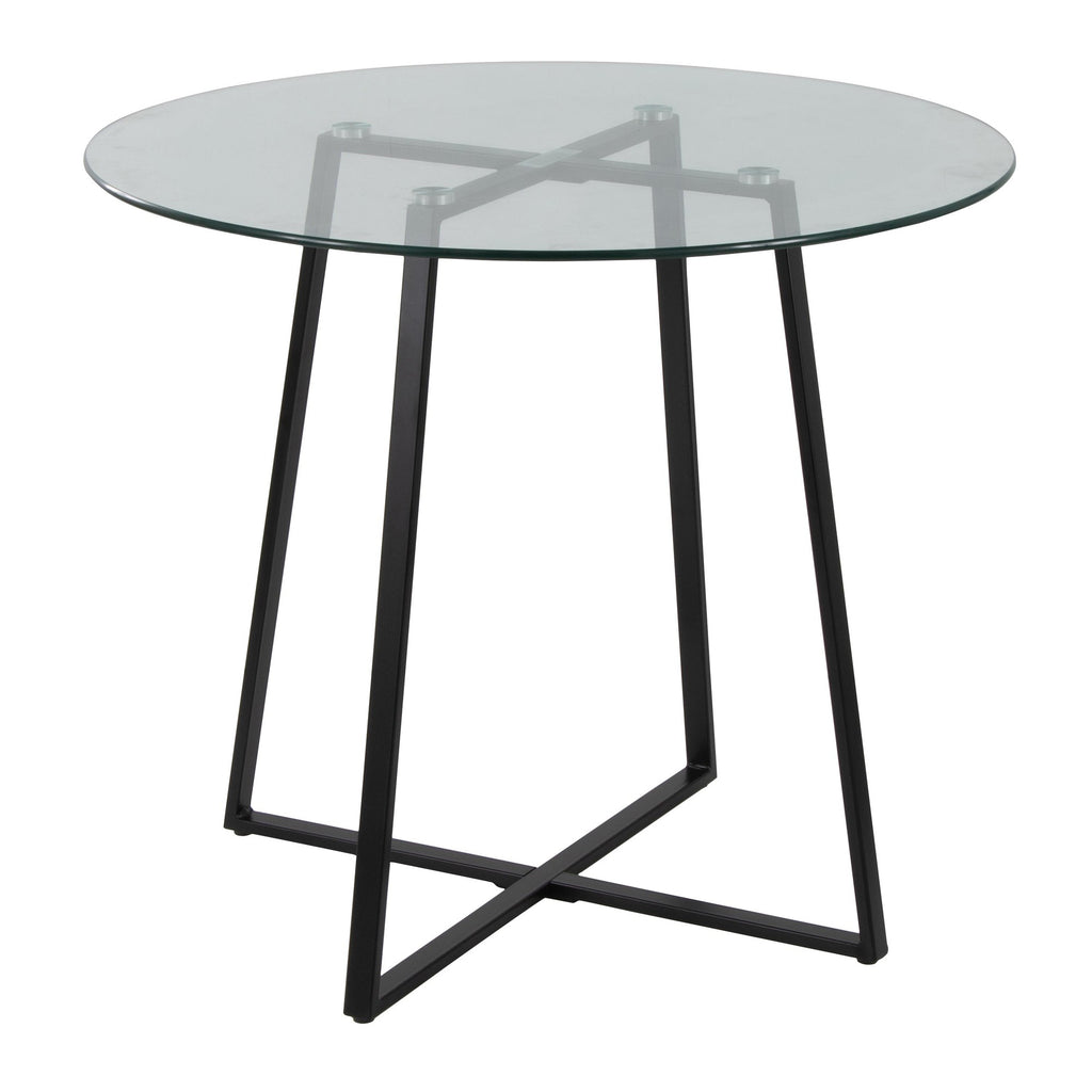 Cosmo Dinette Table - Black Metal, Clear Glass