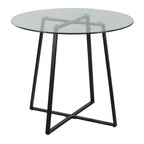 Cosmo Dinette Table - Black Metal, Clear Glass