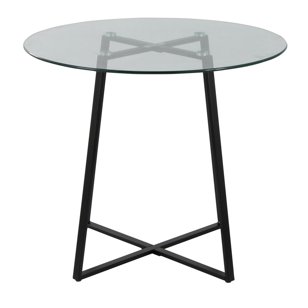 Cosmo Dinette Table - Black Metal, Clear Glass