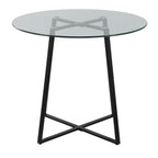 Cosmo Dinette Table - Black Metal, Clear Glass