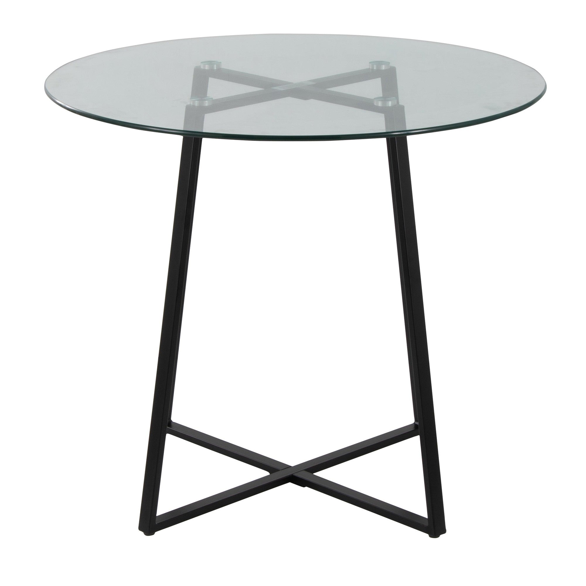 Cosmo Dinette Table - Black Metal, Clear Glass