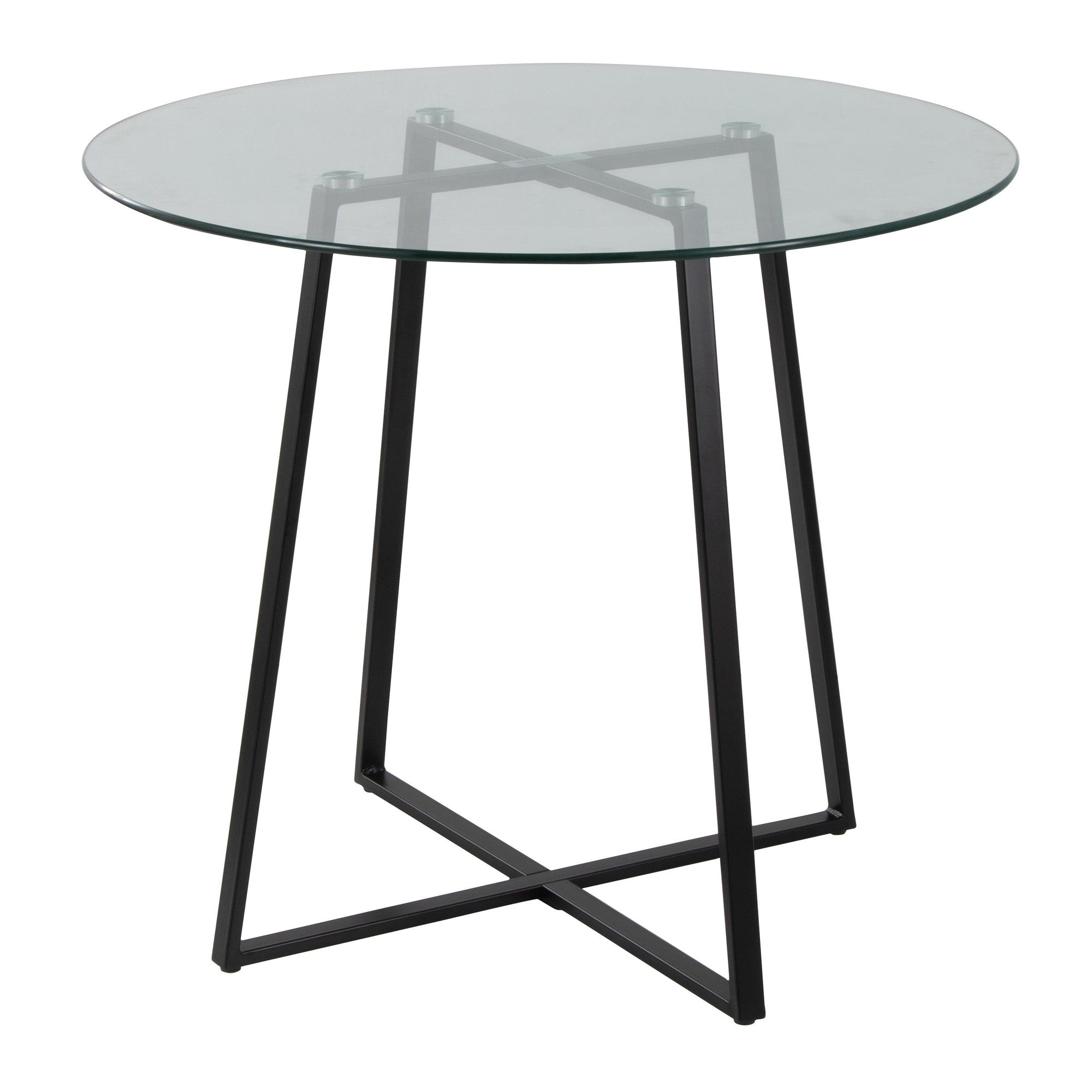 Cosmo Dinette Table - Black Metal, Clear Glass