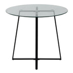 Cosmo Dinette Table - Black Metal, Clear Glass