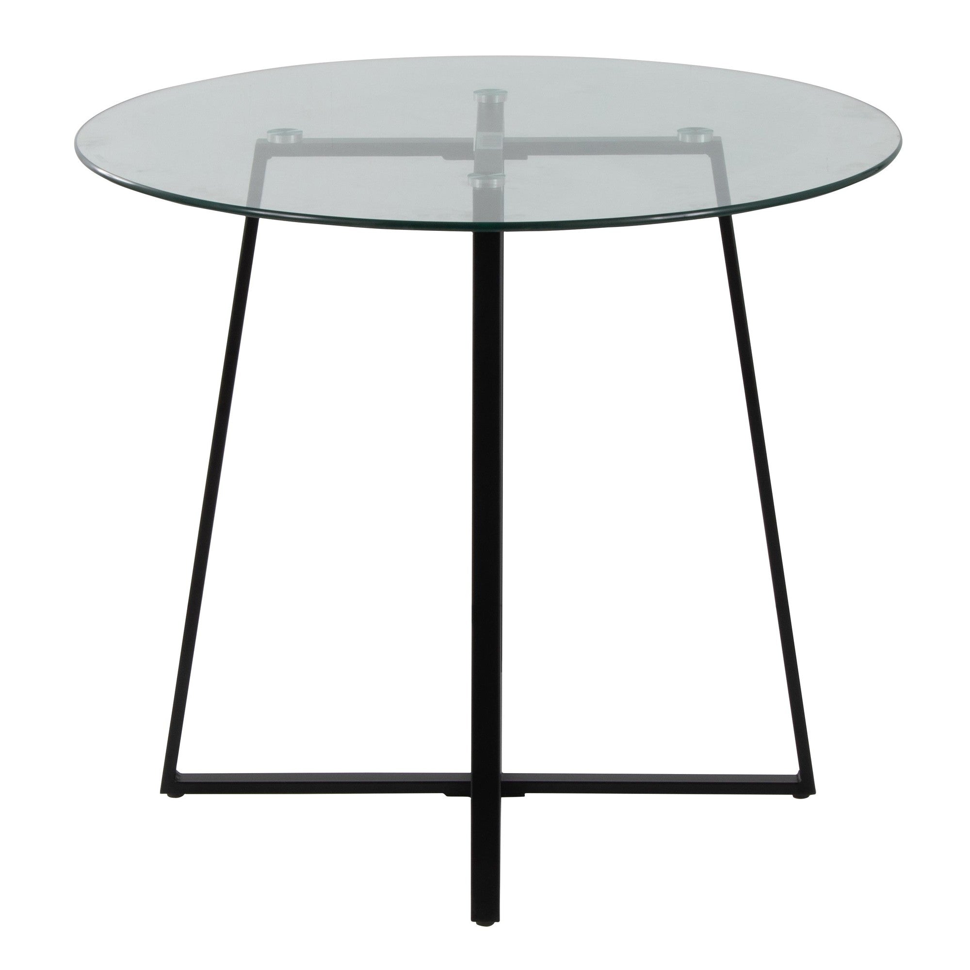 Cosmo Dinette Table - Black Metal, Clear Glass