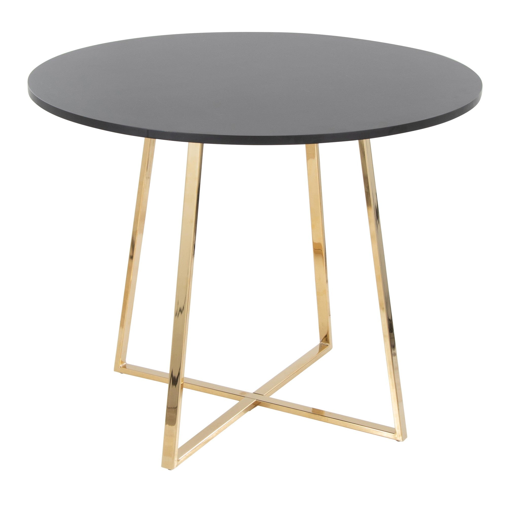 Cosmo Dining Table - Gold Metal, Black MDF