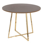 Cosmo Dining Table - Gold Metal, Walnut Wood