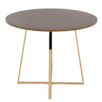 Cosmo Dining Table - Gold Metal, Walnut Wood