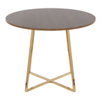 Cosmo Dining Table - Gold Metal, Walnut Wood