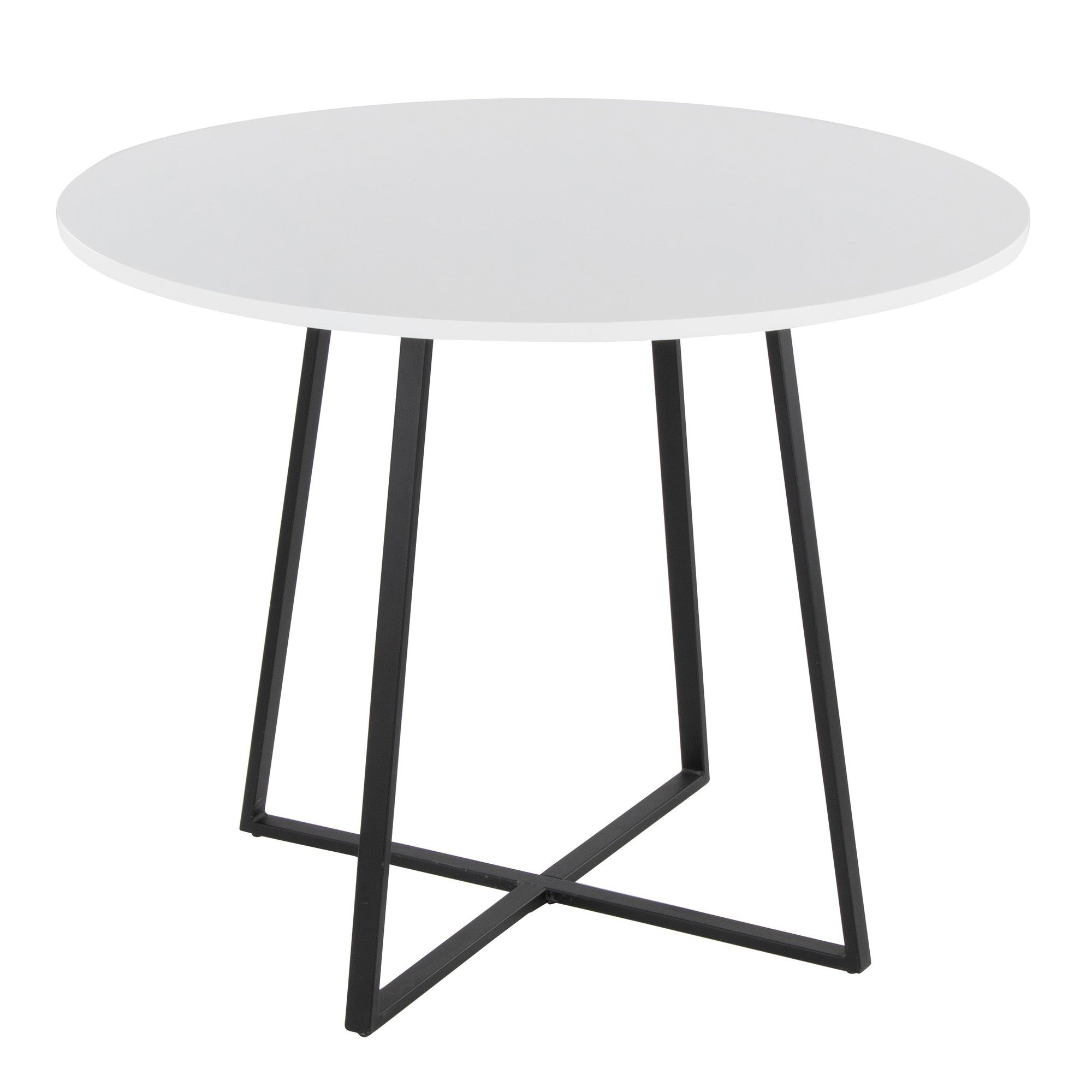 Cosmo Dining Table - Black Metal, White MDF