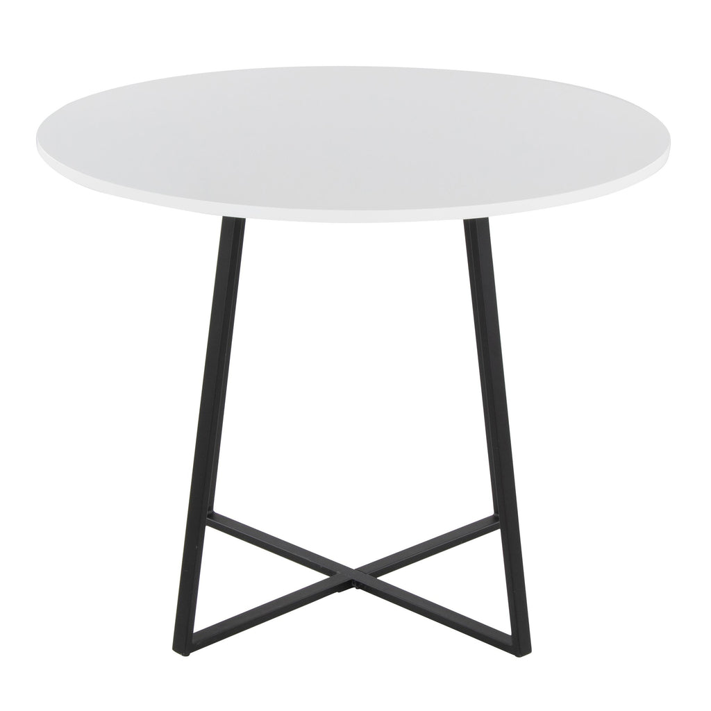 Cosmo Dining Table - Black Metal, White MDF