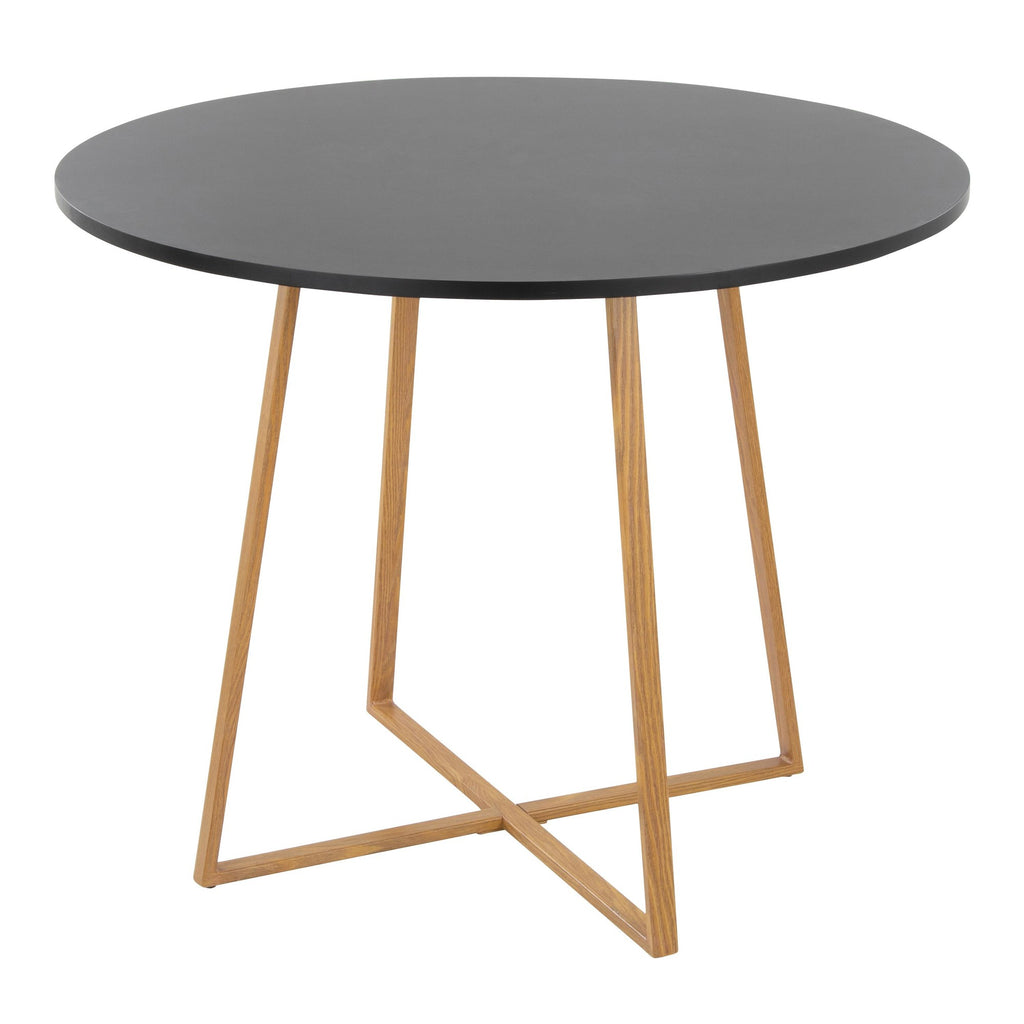 Cosmo Dining Table - Natural Wood Metal, Black MDF