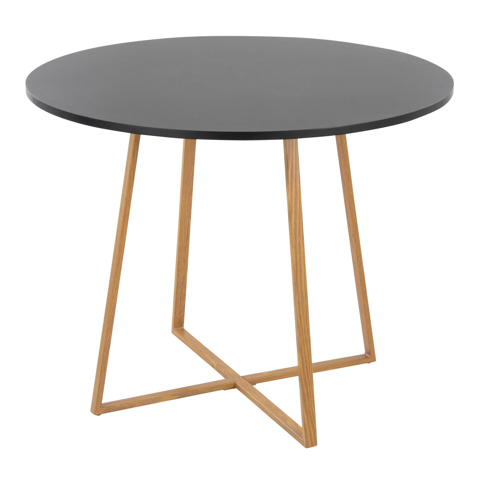 Cosmo Dining Table - Natural Wood Metal, Black MDF