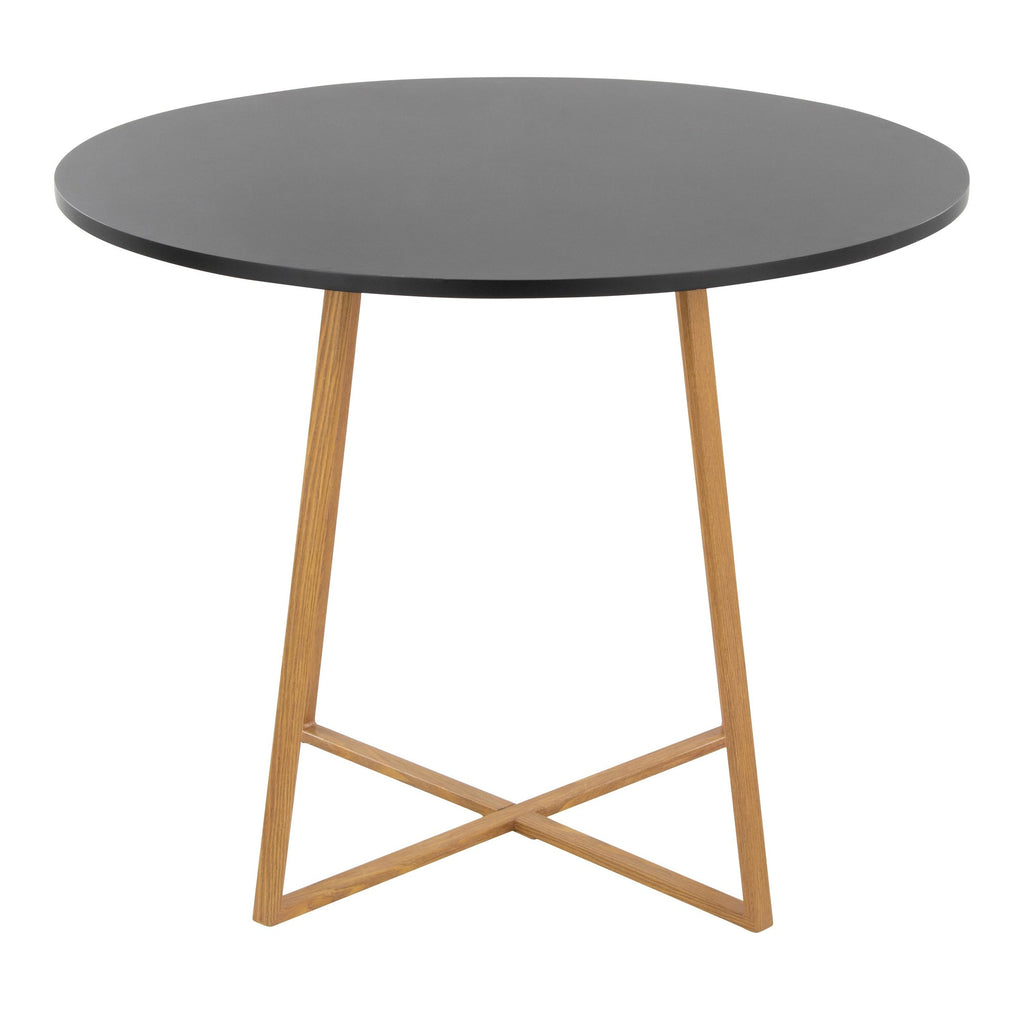 Cosmo Dining Table - Natural Wood Metal, Black MDF
