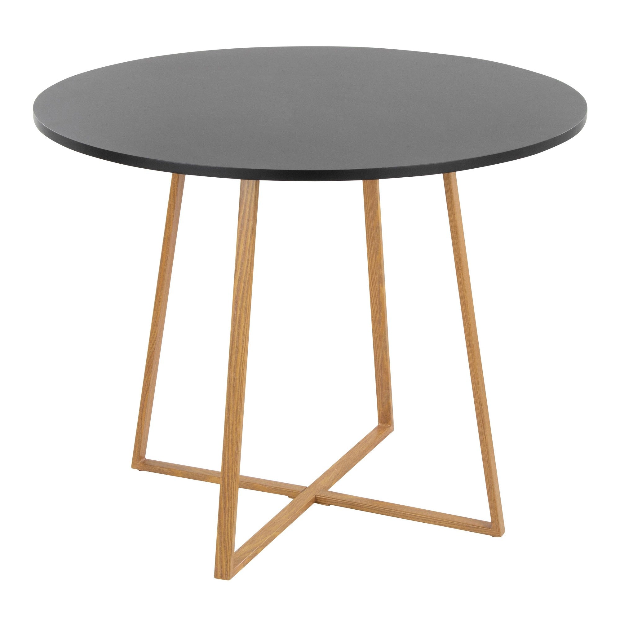 Cosmo Dining Table - Natural Wood Metal, Black MDF