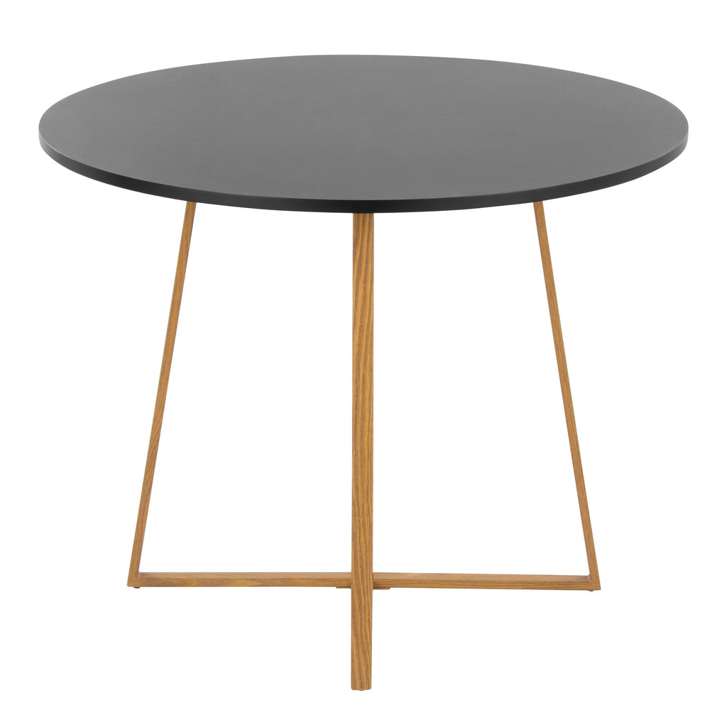 Cosmo Dining Table - Natural Wood Metal, Black MDF