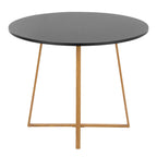 Cosmo Dining Table - Natural Wood Metal, Black MDF