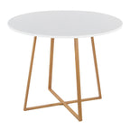 Cosmo Dining Table - Natural Wood Metal, White MDF