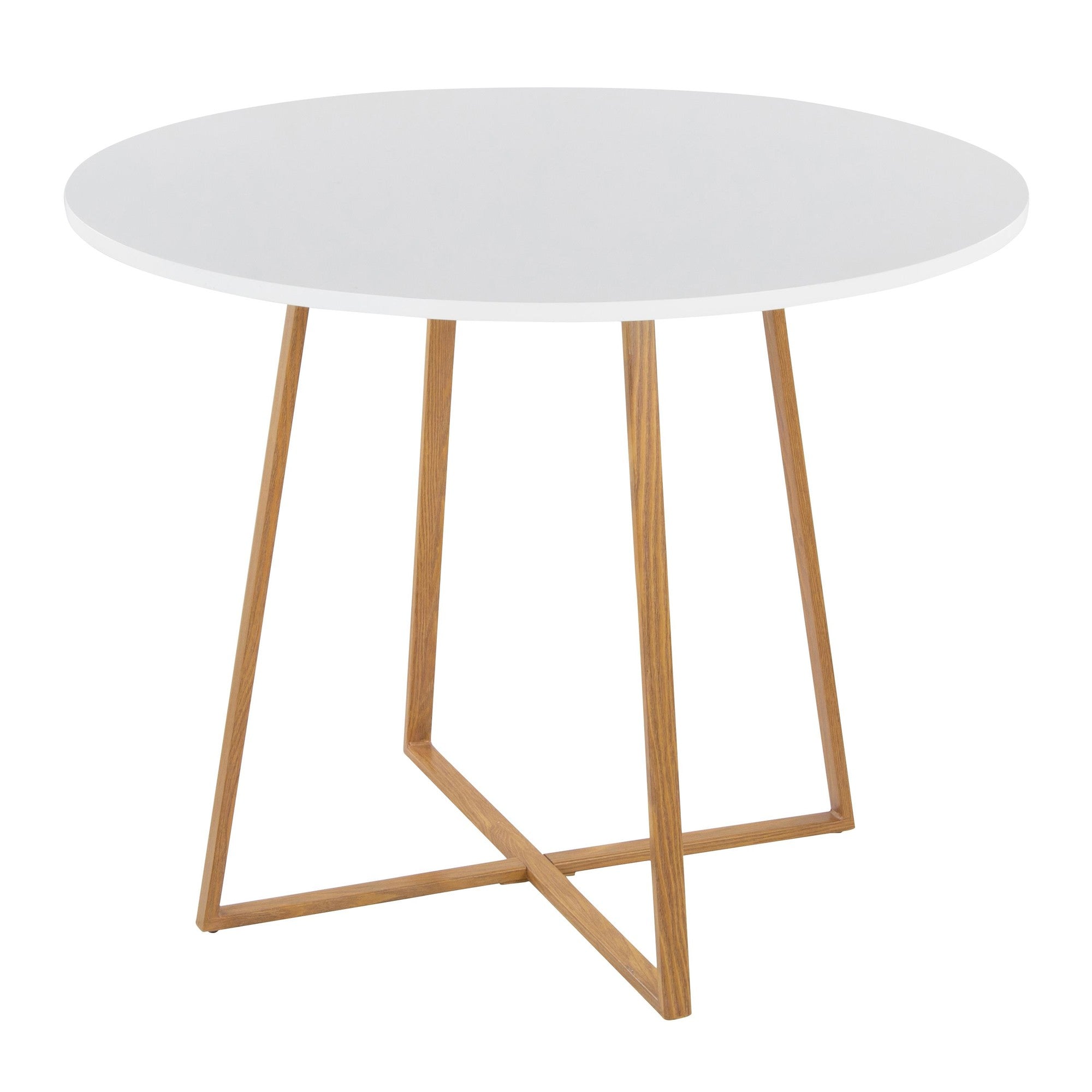 Cosmo Dining Table - Natural Wood Metal, White MDF