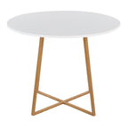 Cosmo Dining Table - Natural Wood Metal, White MDF