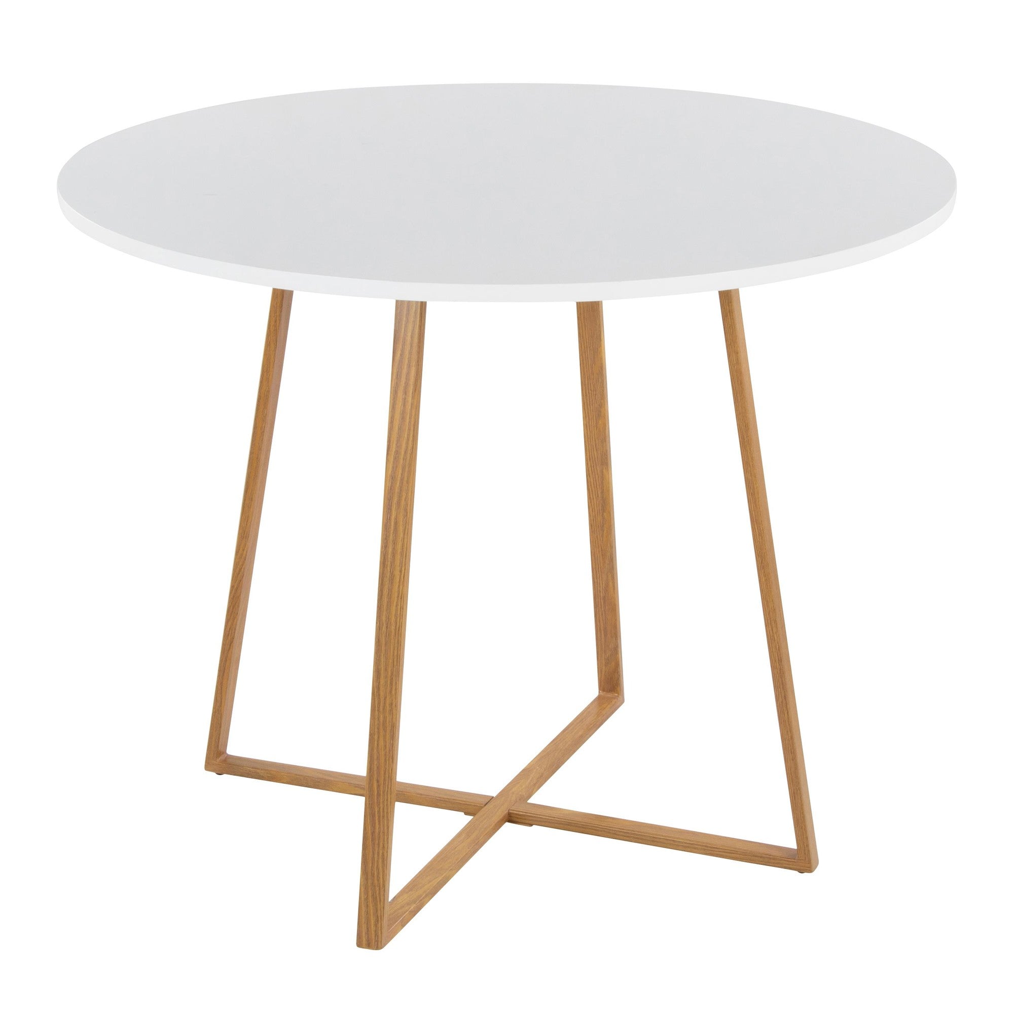 Cosmo Dining Table - Natural Wood Metal, White MDF