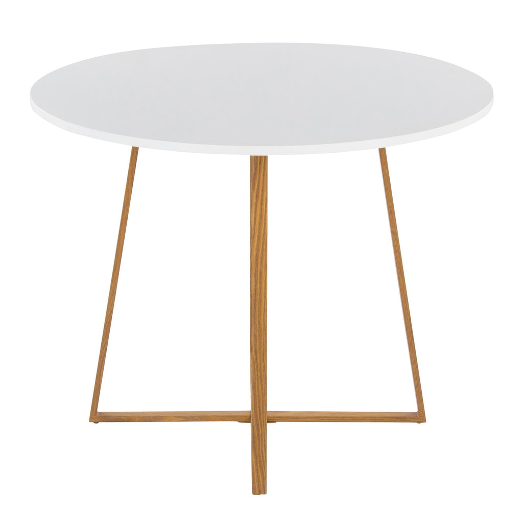 Cosmo Dining Table - Natural Wood Metal, White MDF