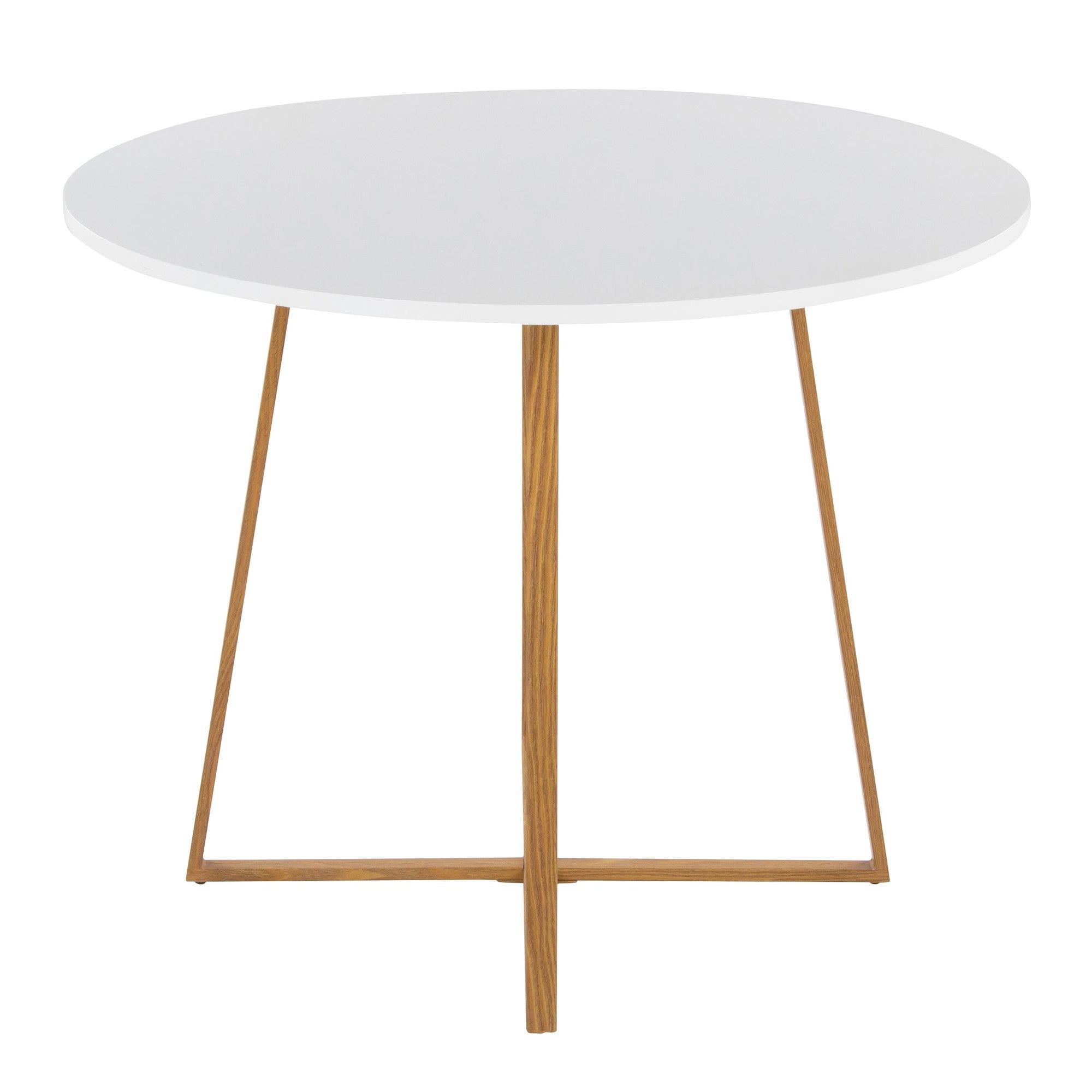 Cosmo Dining Table - Natural Wood Metal, White MDF