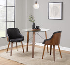 Trilogy Round Dinette Table - Walnut Wood, Clear Glass