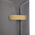 Dahlia Ottoman Set - Gold Metal, Silver Velvet