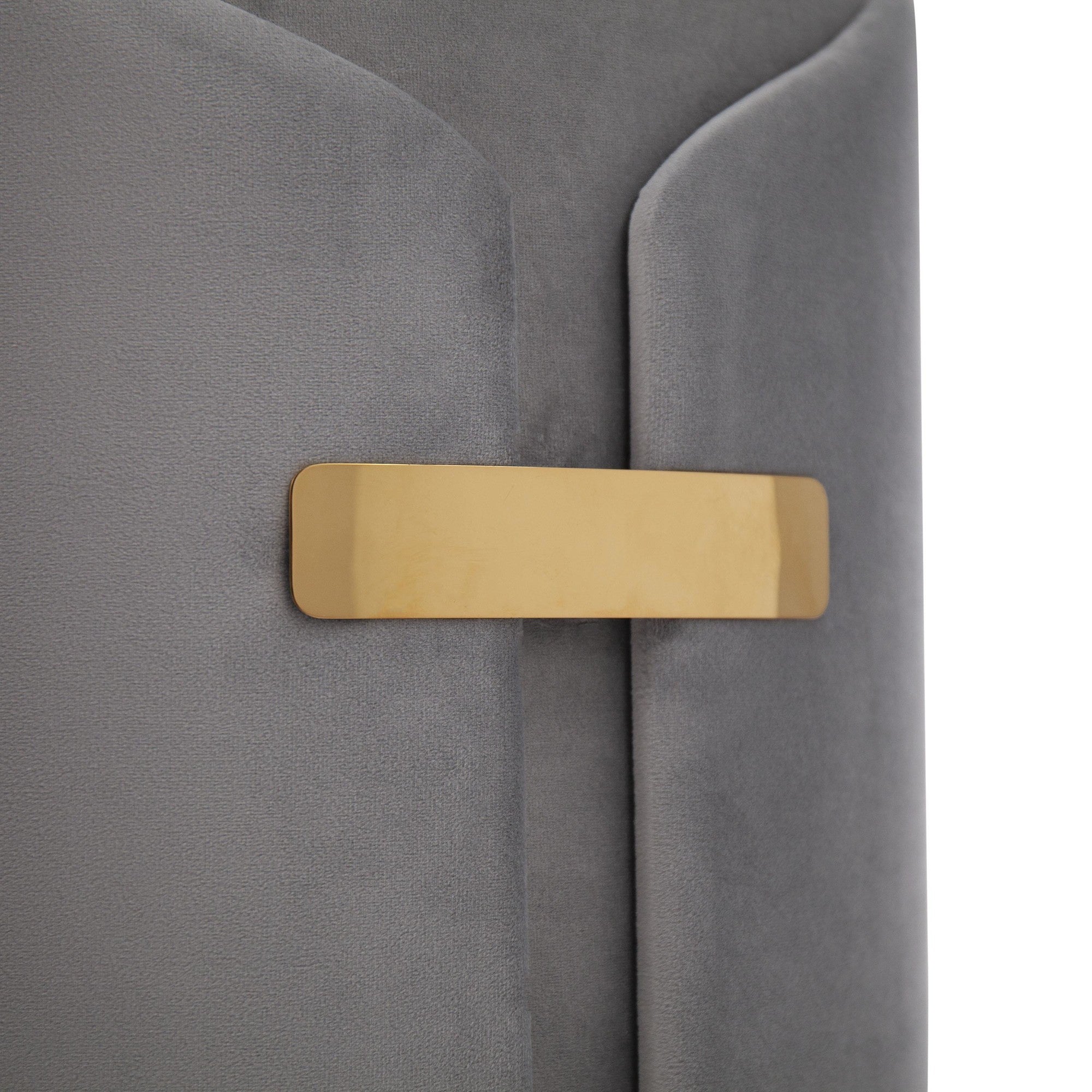 Dahlia Ottoman Set - Gold Metal, Silver Velvet