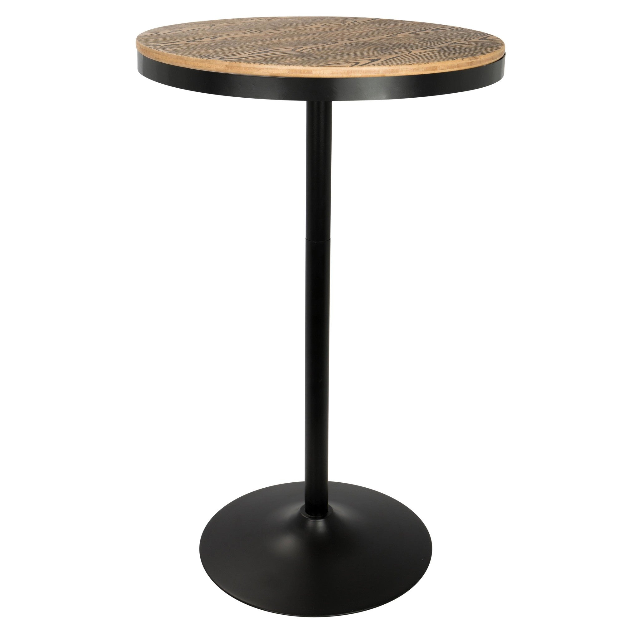 Dakota Bar Table - Black Metal, Bamboo